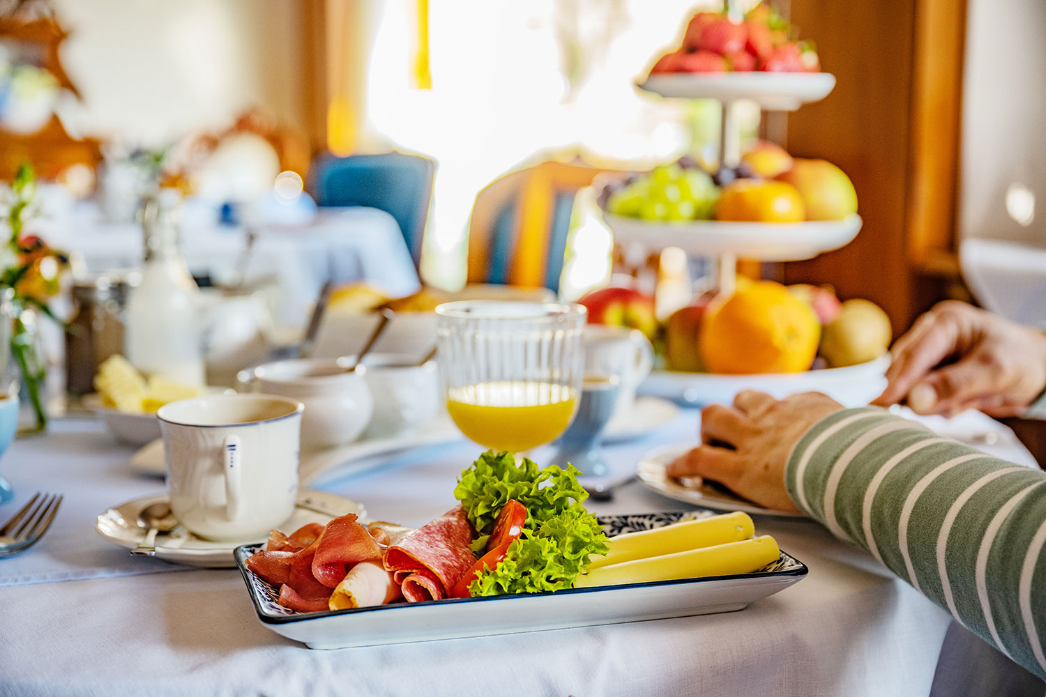 Regional breakfast table at Pension Hauschildt